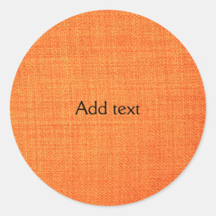 Golden Orange TEMPLATE, personalize, Classic Round Sticker