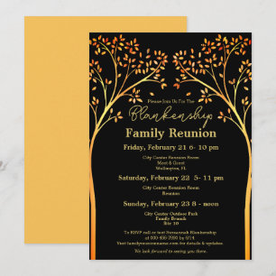 Golden Orange Tree Family Reunion Invitation