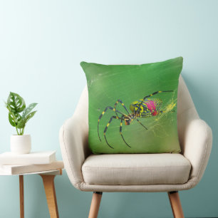 Golden Orb Weaver Spider Pillow