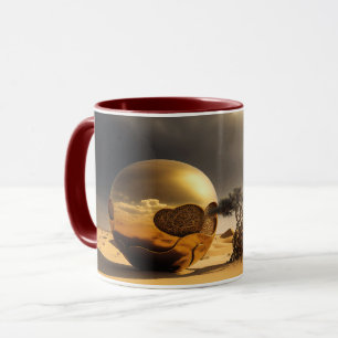 Golden Orbs in the Desert Storm Mug