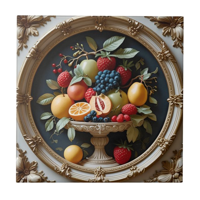 Golden Orchard Ceramic Tile (Front)