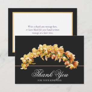 Golden Orchid Floral Arc Botanical Chic Thank You Card