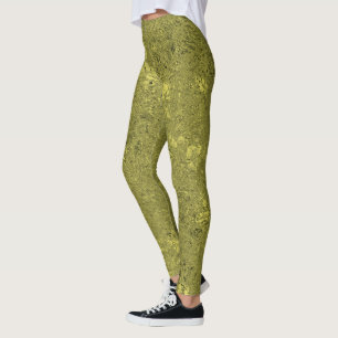 Golden Orchids Etched Design, Leggings