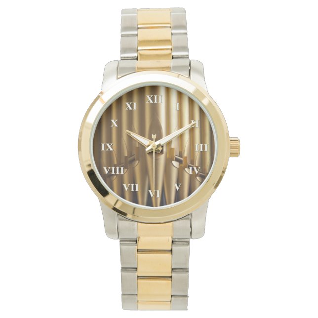 Golden organ pipes watch (Front)