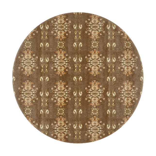 Golden Oriental Baroque Classic Pattern Cutting Board (Front)