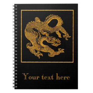 Golden oriental dragon 01 notebook