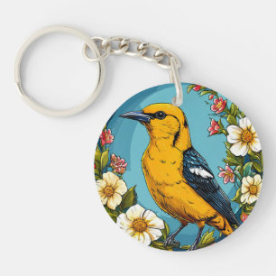 🐦 Golden Oriole Garden Bloom Charm Gift 🐦 Key Ring