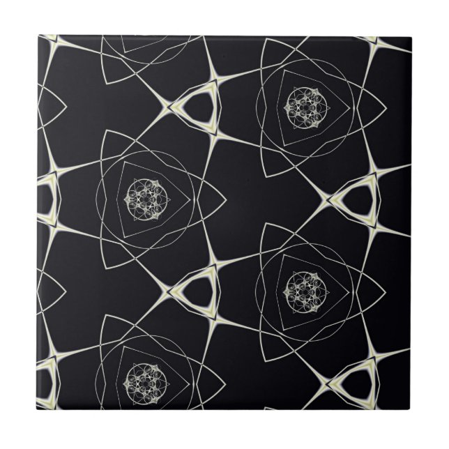 Golden Ornament Ceramic Tile (Front)