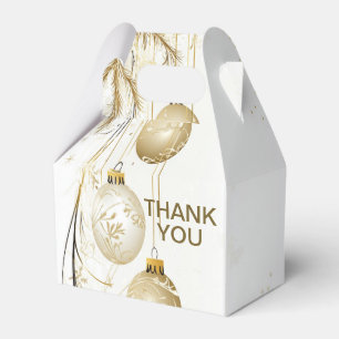 Golden Ornament Christmas Holiday Party Elegant Favour Box