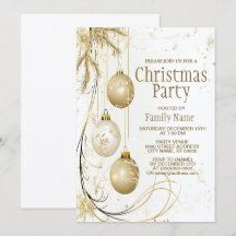 Golden Ornament Christmas Holiday Party Elegant