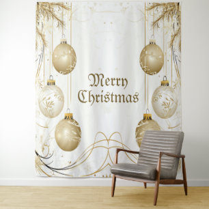 Golden Ornament Christmas Holiday Party Elegant Tapestry