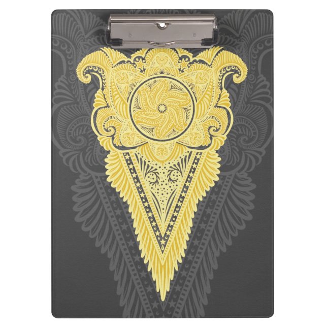 Golden Ornamental Flame Clipboard (Front)