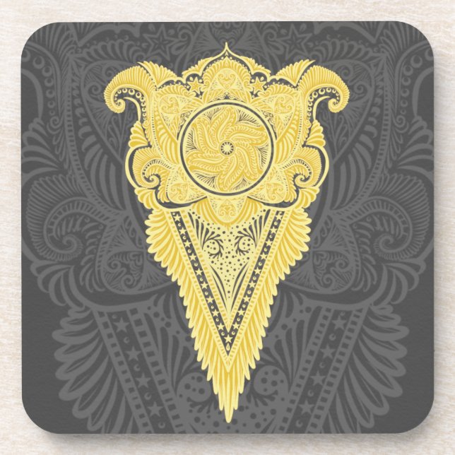 Golden Ornamental Flame Coaster (Front)