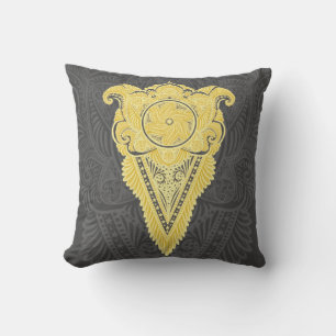 Golden Ornamental Flame Cushion