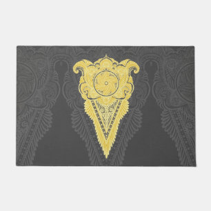 Golden Ornamental Flame Doormat