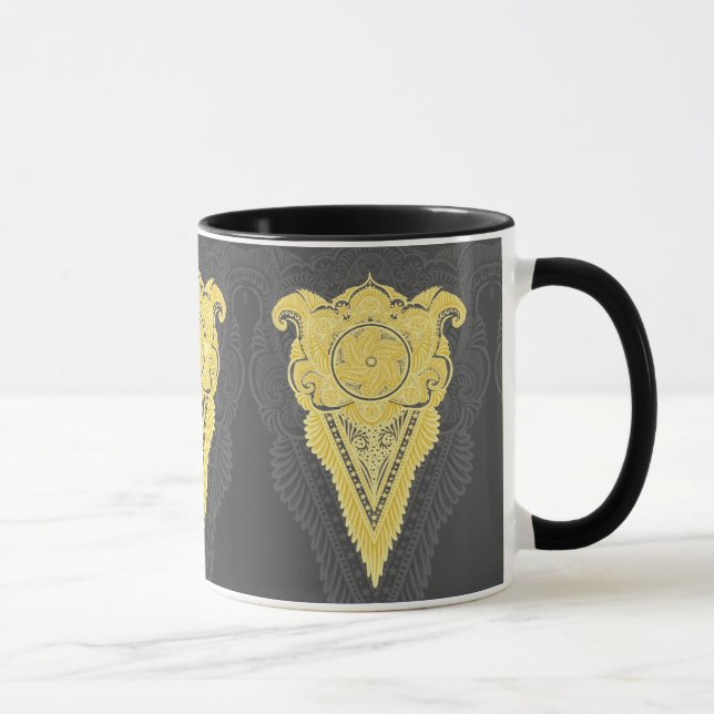 Golden Ornamental Flame Mug (Right)