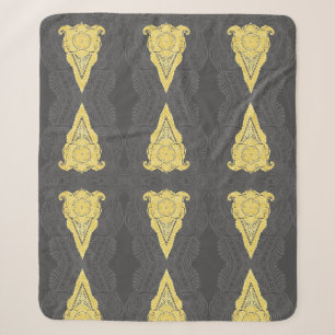 Golden Ornamental Flame Sherpa Blanket