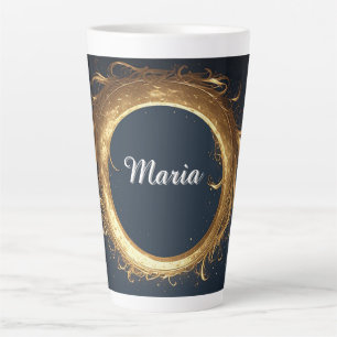 Golden Ornate Circular Ring Latte Mug
