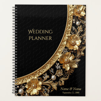 Golden Ornate Flowers Planner