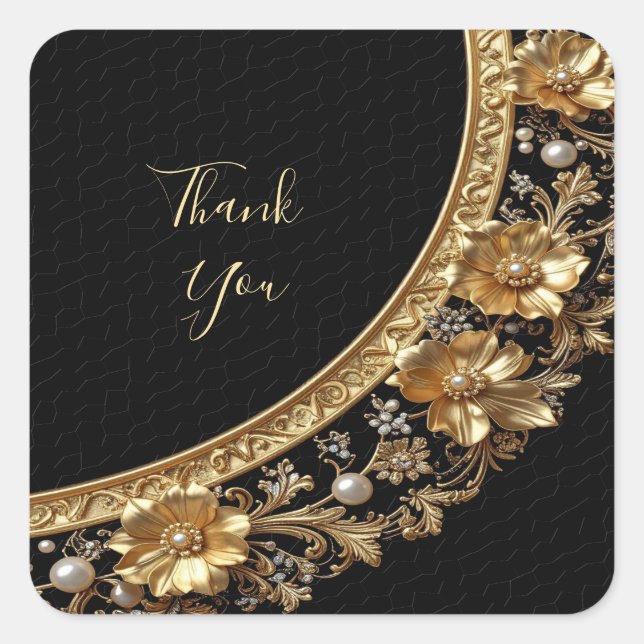 Golden Ornate Fram Sticker (Front)