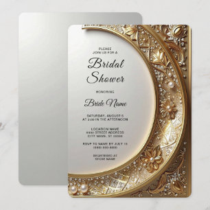 Golden Ornate Frame Bridal Shower Invitation