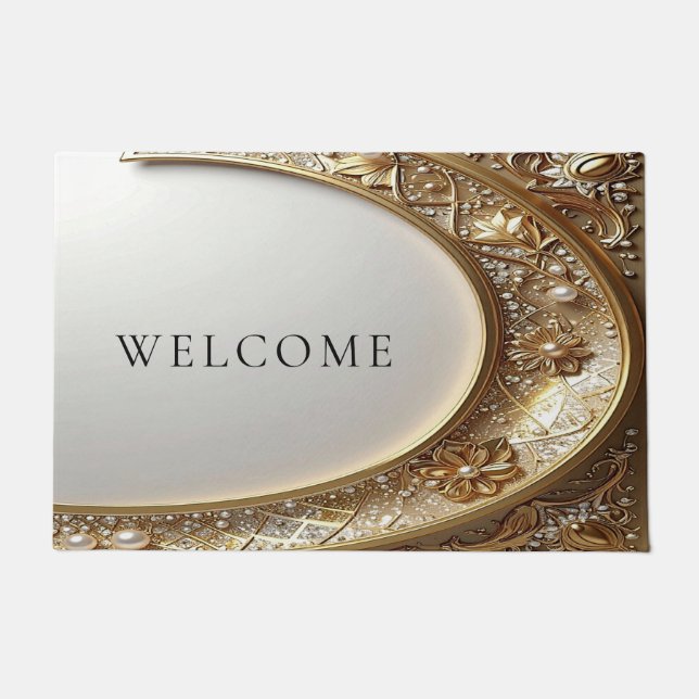 Golden Ornate Frame Doormat (Front)