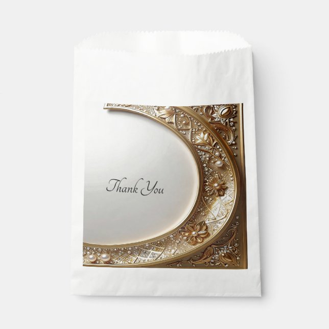 Golden Ornate Frame Favour Bag (Front)