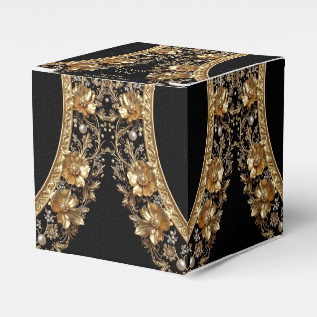Golden Ornate Frame Favour Box (Front Side)