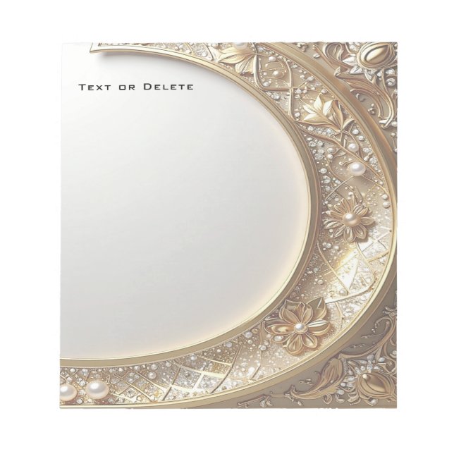Golden Ornate Frame Notepad (Front)