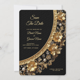 Golden Ornate Frame Save the Date