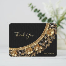 Golden Ornate Frame Thank You Card
