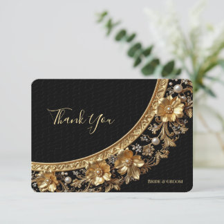 Golden Ornate Frame Thank You Card