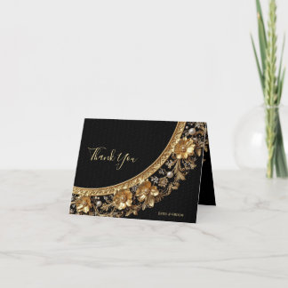 Golden Ornate Frame Thank You Card