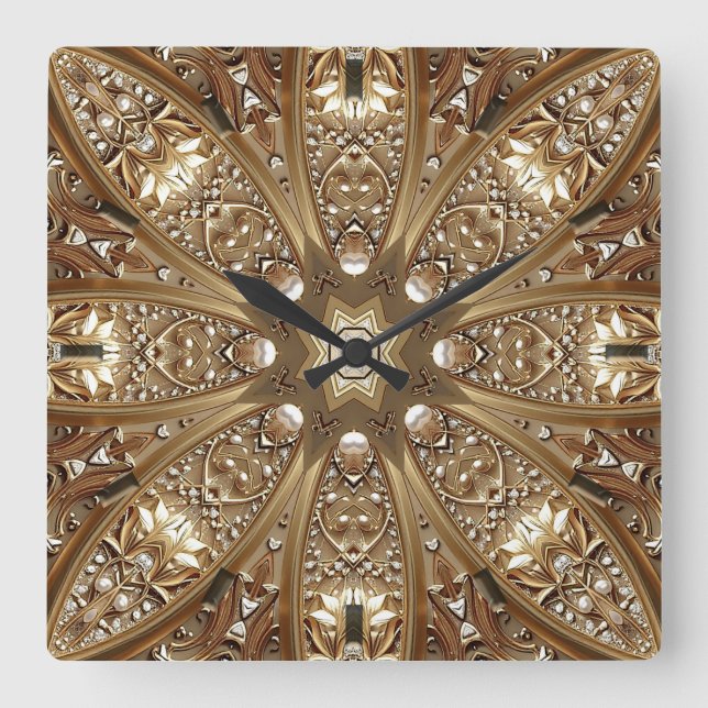 Golden Ornate Frame Wall Clock (Front)