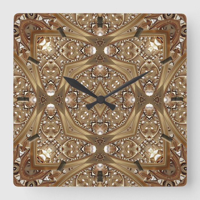 Golden Ornate Frame Wall Clock (Front)