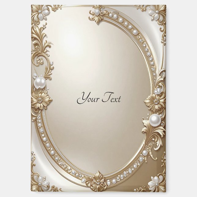 Golden Ornate Frame with Pearls Magnet (Front)