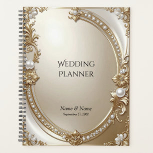 Golden Ornate Frame with Pearls Planner