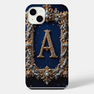 Golden Ornate Letter A with Jewels iPhone 14 Plus Case