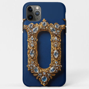 Golden Ornate Letter V with Jewels iPhone 11 Pro Max Case