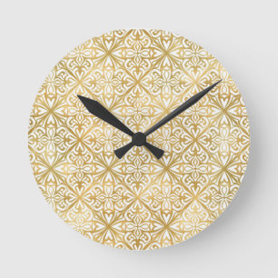 Golden Ornate Round Clock