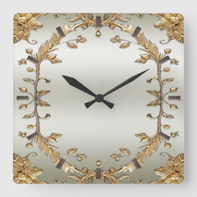 Golden Ornate Wall Clock (Front)
