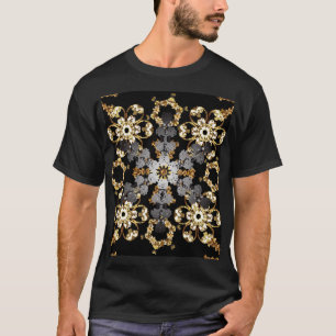 Golden Outline: Eastern Floral Decor T-Shirt