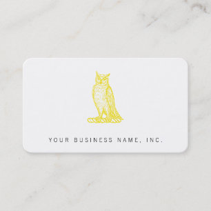 Golden Owl Crest Letterpress Style Business Card