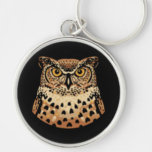 Golden Owl for Halloween, Thanksgiving, Autumn Key Ring