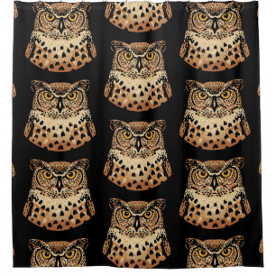 Golden Owl for Halloween, Thanksgiving, Autumn Shower Curtain