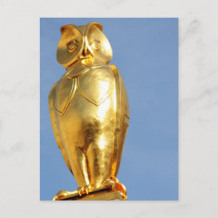 Golden owl postcard