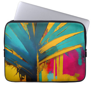 Golden Palm – Abstract Tropical Energy Laptop Sleeve