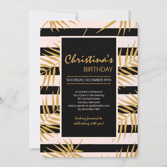 Golden Palms Invitation (Front)