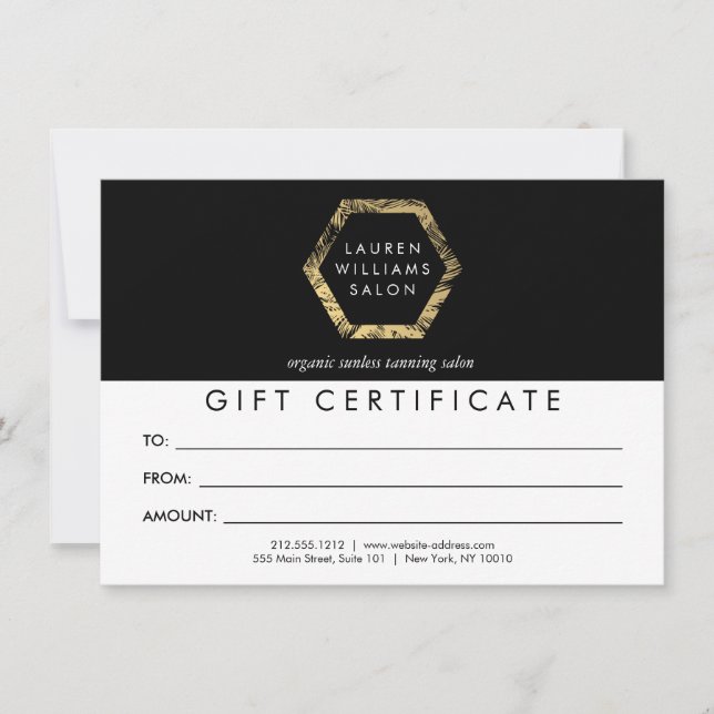 Golden Palms Logo on Black Gift Certificate (Front)