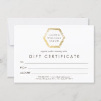 Golden Palms Logo on White Gift Certificate